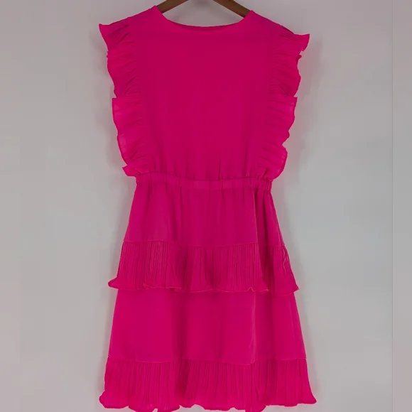 Pink‎ Tiered Ruffled Sundress for Wedding Guests - Picture 3 of 10